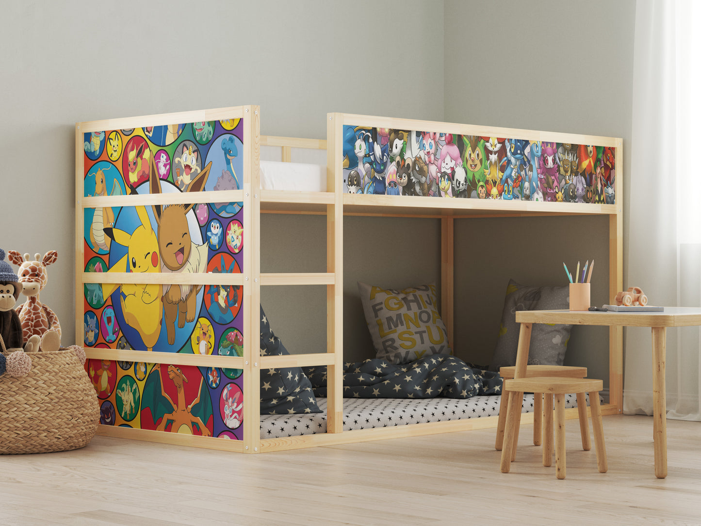 Themed IKEA Kura Bed Stickers – Transform Their Room in Minutes
