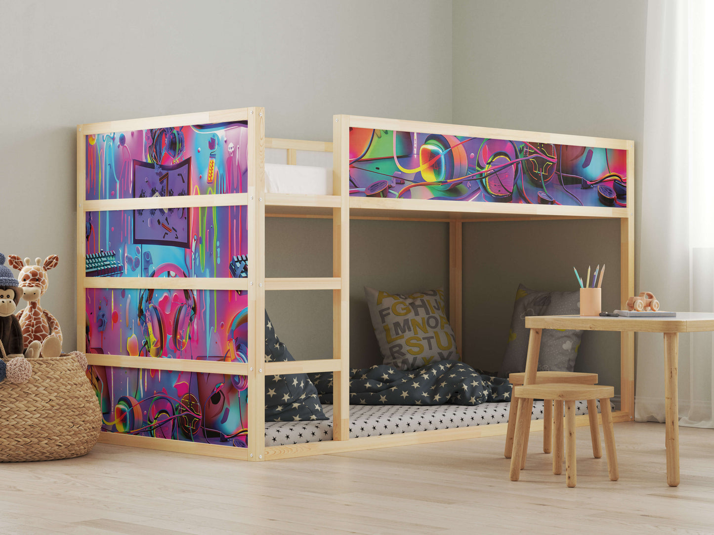 Themed IKEA Kura Bed Stickers – Transform Their Room in Minutes