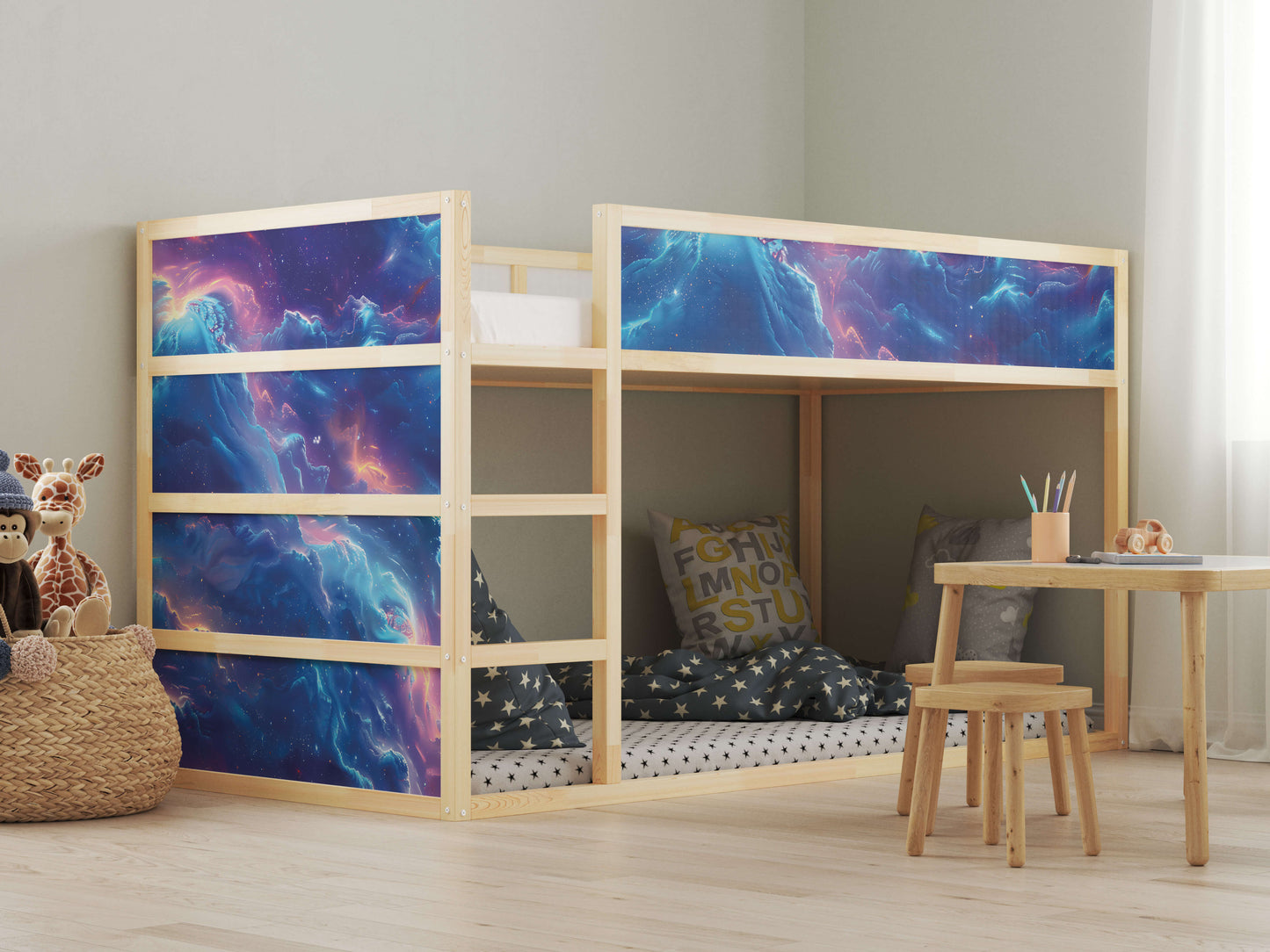 Themed IKEA Kura Bed Stickers – Transform Their Room in Minutes